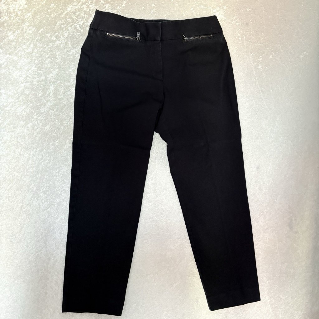 Ann Taylor Loft Julie Womens Black Straight Ankle Stretch Dress Pants Size 6p